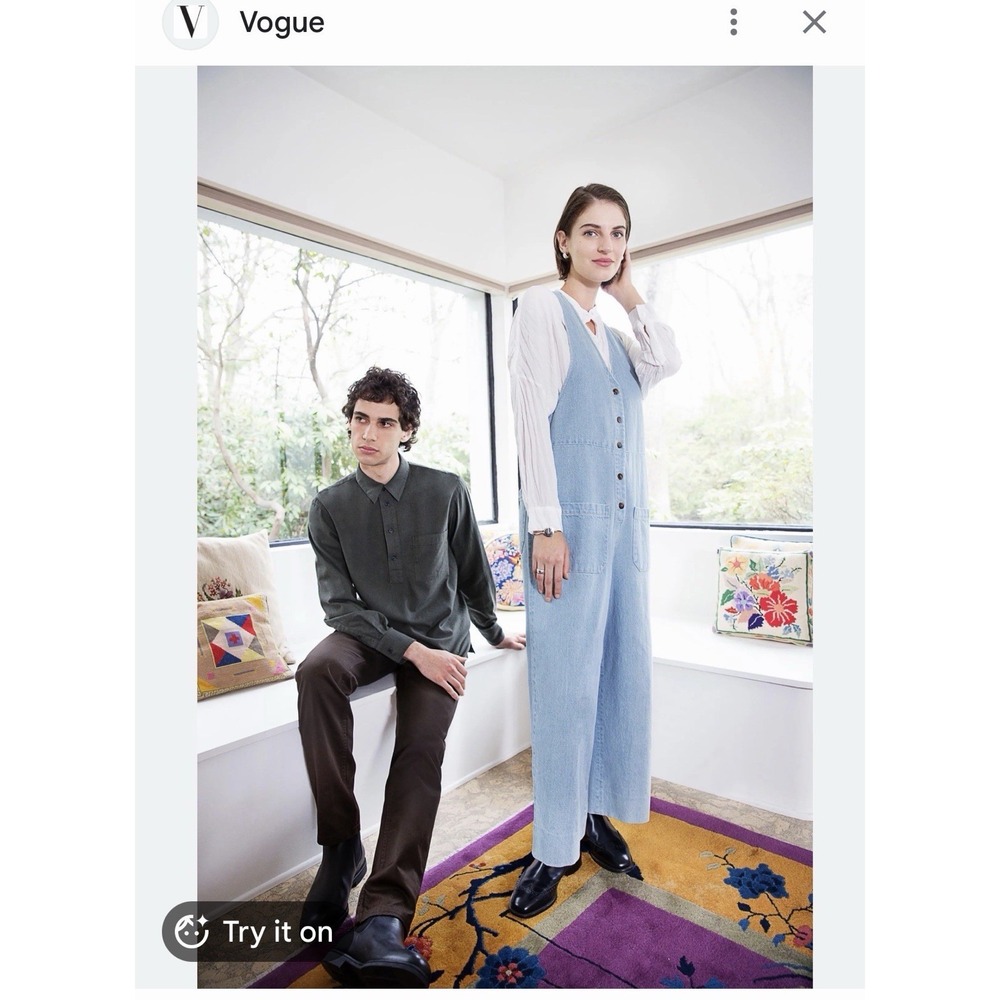 Steven‎ Alan Wide Leg Denim Jumper Size Small Featured In Vogue